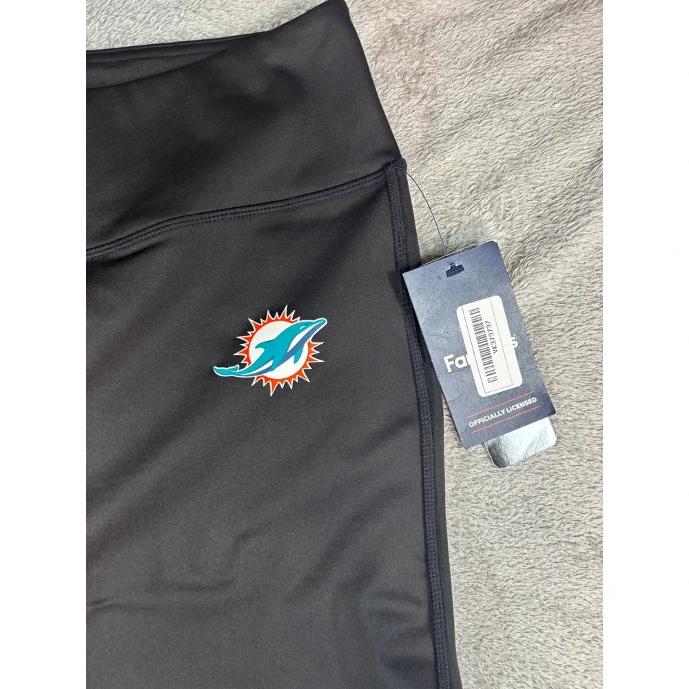 Fanatics Miami Dolphins NFL Women Black Flare Leg Yoga Pants 2XL NWT